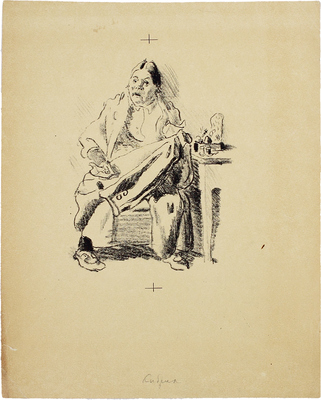 Кибрик Евгений Адольфович. Иллюстрация к рассказу М.М. Зощенко «Письмо»